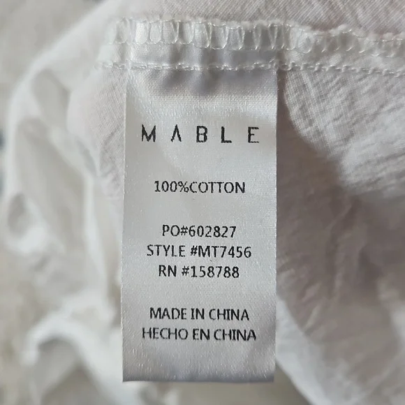 MABLE Brand Cropped Short Sleeve Button Down Large - Picture 8 of 8